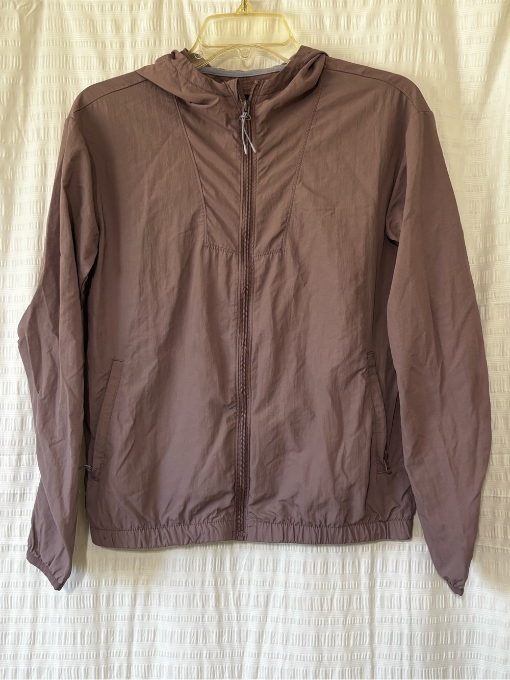 All In Motion Girls Mauve Purple Windbreaker Jacket Zip Hooded Size XL